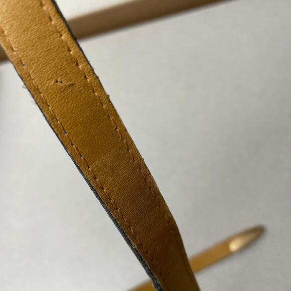 MZ Accessories Ny Snake Leather Belt Womens Small Blue Goldtone Buckle Wrap 1/2" - Picture 10 of 10